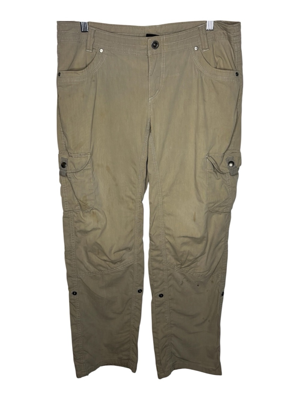 KÜHL Women’s Cargo Hiking Pants Size 12 Short Khaki Outdoor Utility Flaws